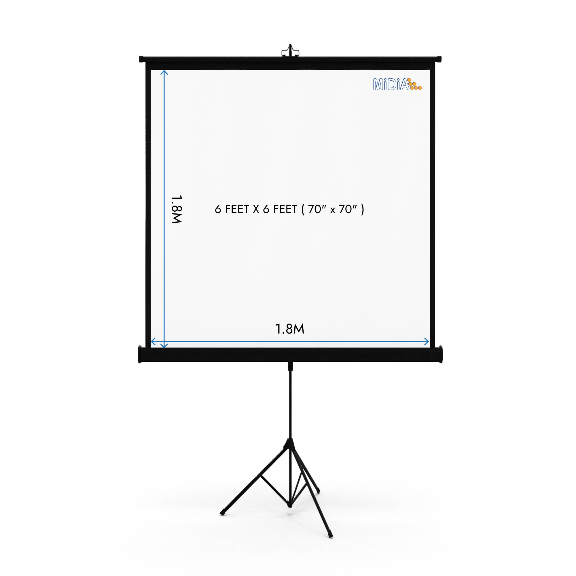 LV-6X6 MiDiA Tripod Projection Screen (1.8M x 1.8M)
