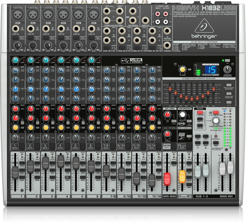 BEHRINGER XENYX X1832USB 18-Input Mixer with USB Audio Interface