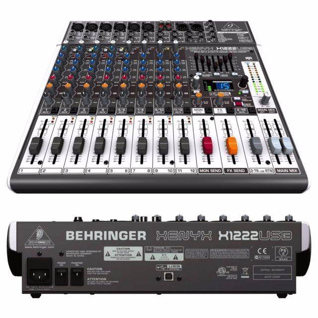 BEHRINGER XENYX X1222USB 16Input 2/2Bus Mixer with Compressors, British EQs, 24Bit MultiFX