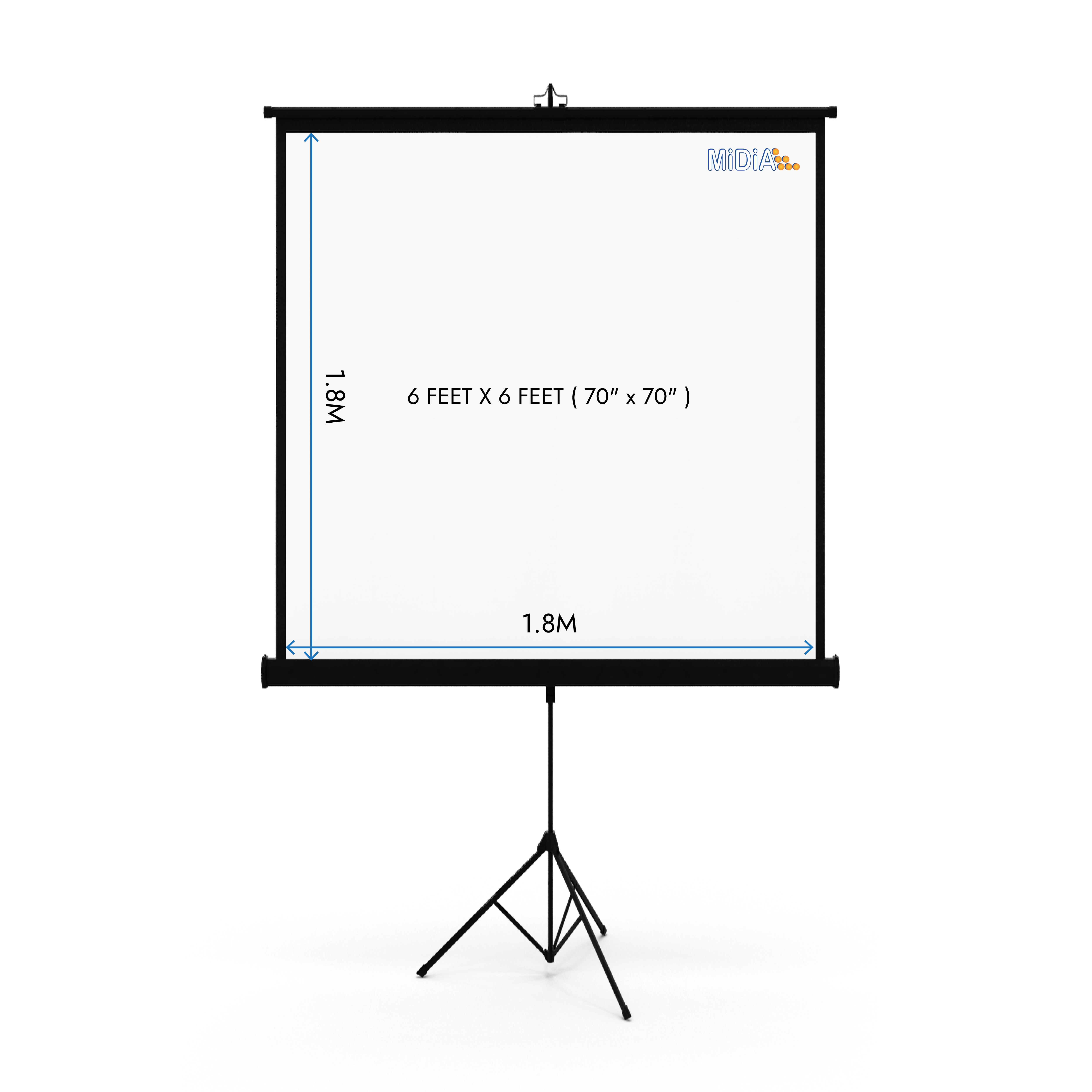 LV-6X6 MiDiA Tripod Projection Screen (1.8M x 1.8M)