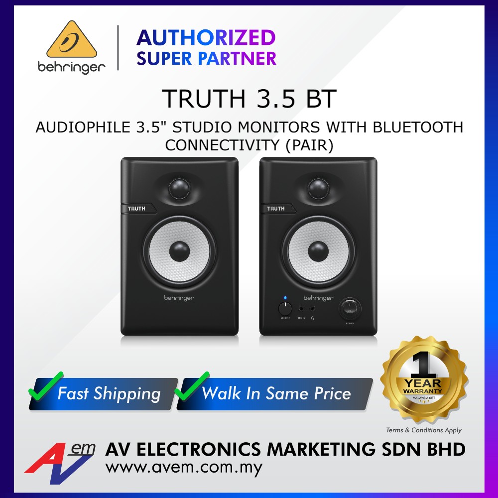 BEHRINGER TRUTH BT Audiophile Studio Monitors with