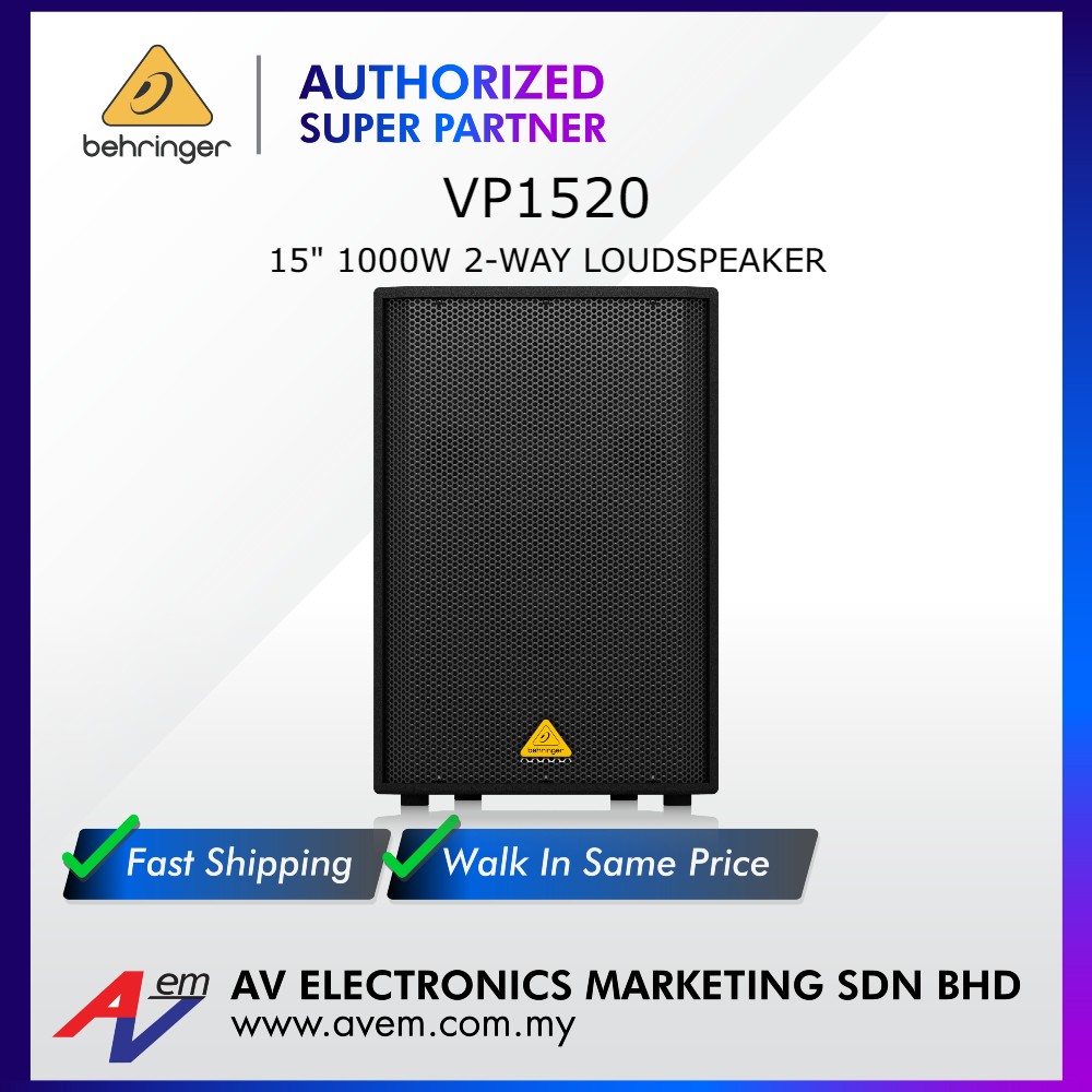 BEHRINGER EUROLIVE VP1520 Professional 1000-Watt PA Speaker with