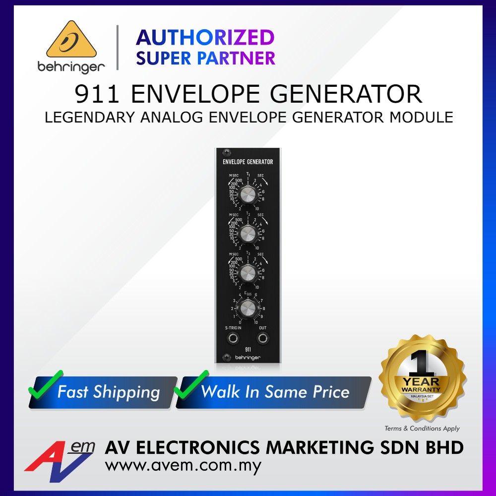 BEHRINGER 911 ENVELOPE GENERATOR Legendary Analog Envelope Generator ...